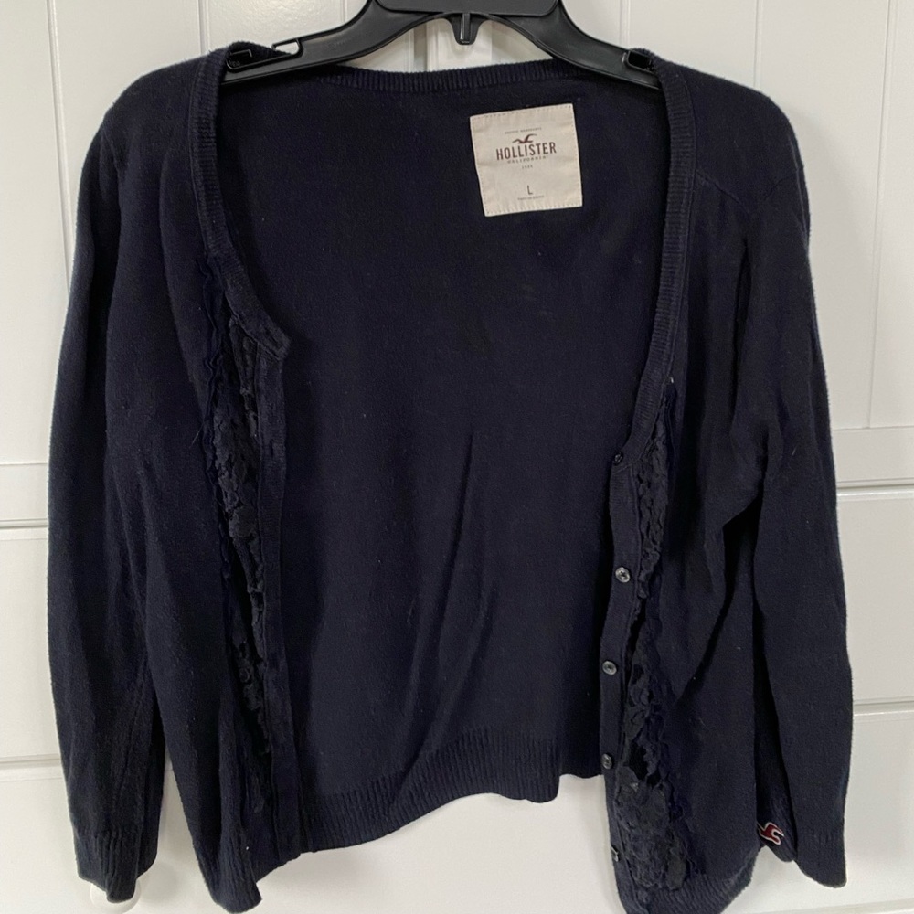 Hollister navy blue cardigan